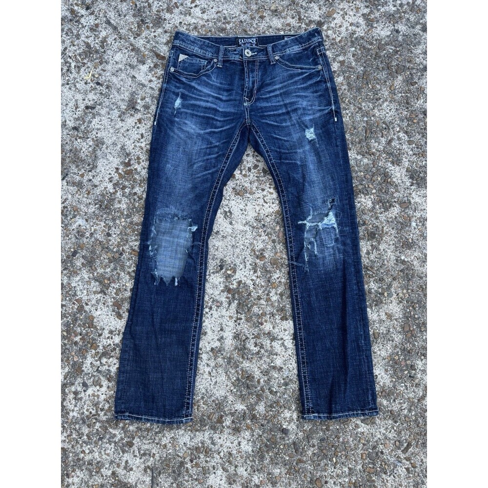 BKE Salvage Jeans Mens 33x34 Mayhem  Straight Rise Stretch Denim